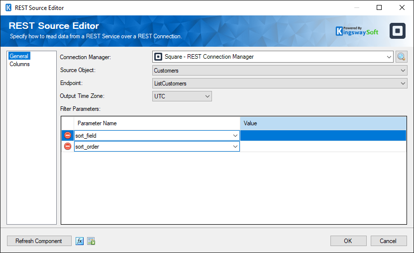 SSIS Square REST Source